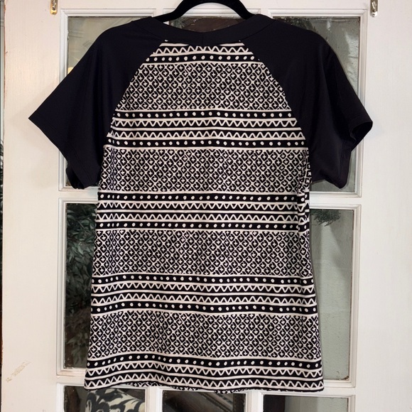 La Blanca Short Sleeve Rash Guard Black and White Printed Swim Top XL - Picture 2 of 5